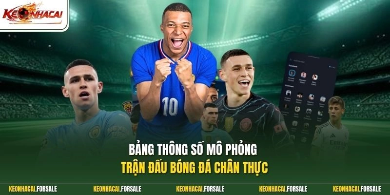 Bảng thông số mô phỏng trận đấu bóng đá chân thực 