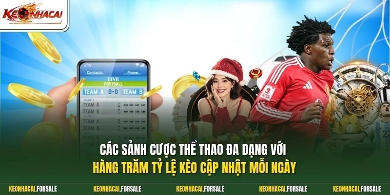 Các sảnh cược thể thao đa dạng với hàng trăm tỷ lệ kèo cập nhật mỗi ngày