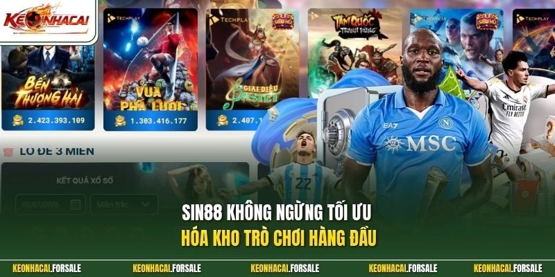 SIN88 không ngừng tối ưu hóa kho trò chơi hàng đầu